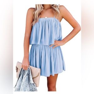 *Part of the 5 for $25* Blue pleated romper